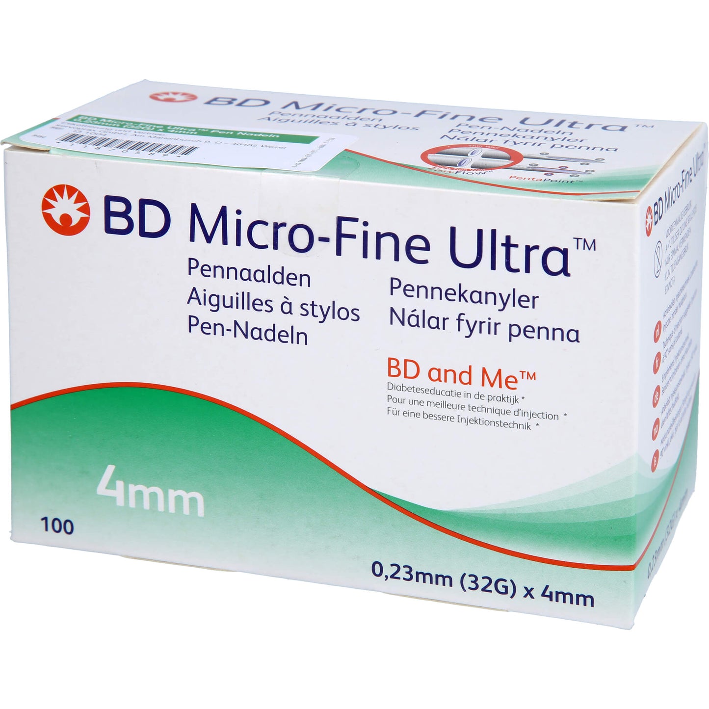 BD MICRO-FINE ULTRA Pentapoint Pen-Nadeln 0,23x4mm 100 St
