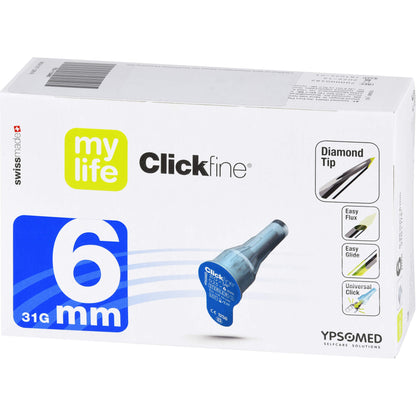 MYLIFE Clickfine Pen-Nadeln 31 G 6 mm Diamond Tip 100 St