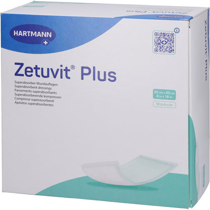 ZETUVIT Plus extrastarke Saugkompr.steril 20x40 cm 10 St
