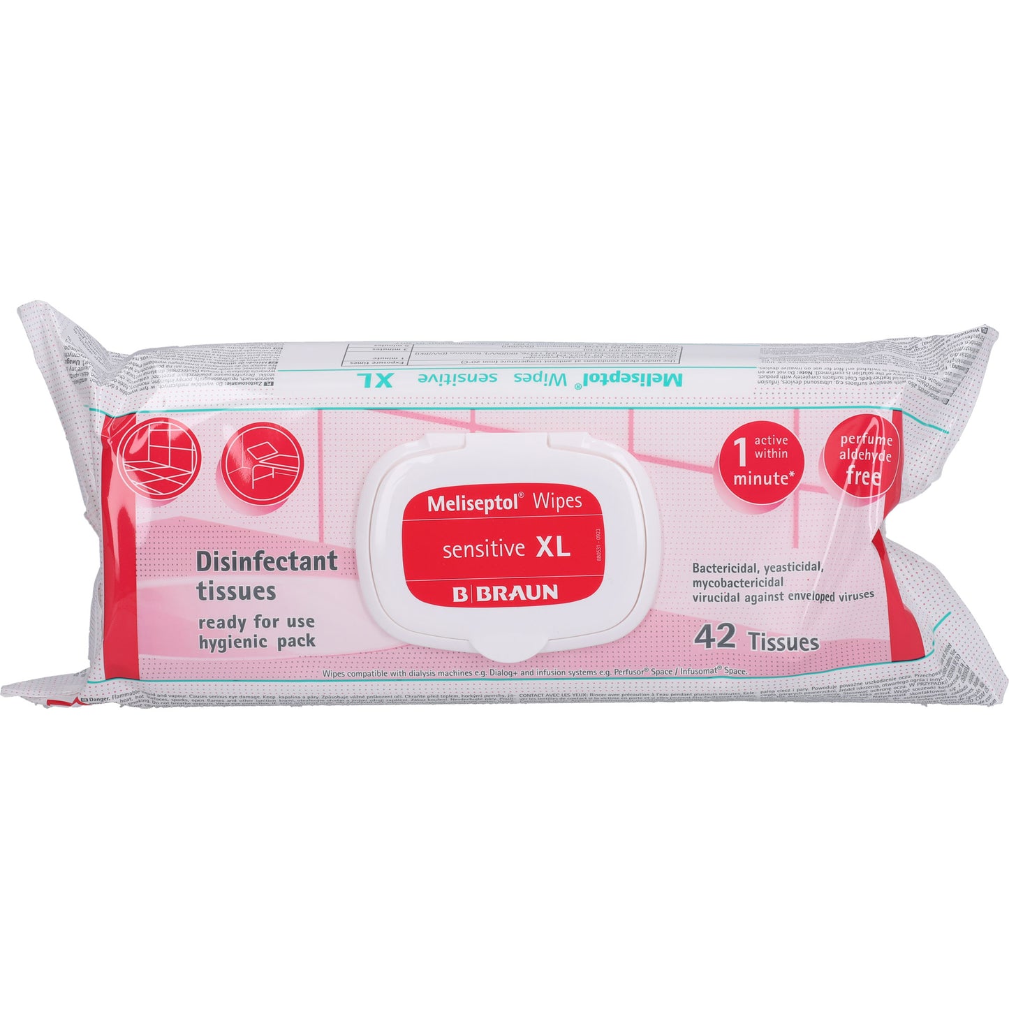 MELISEPTOL Wipes sensitive XL 42 St