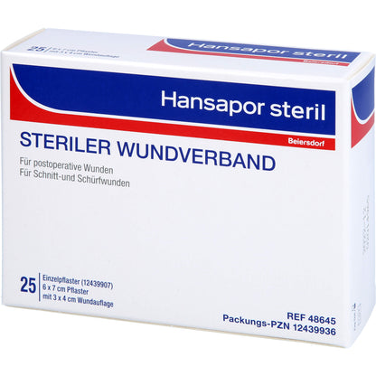 HANSAPOR steril Wundverband 6x7 cm 25 St