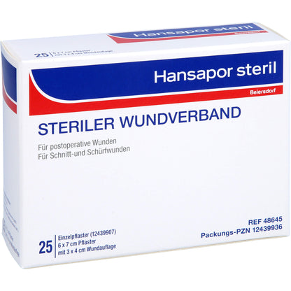 HANSAPOR steril Wundverband 6x7 cm 25 St