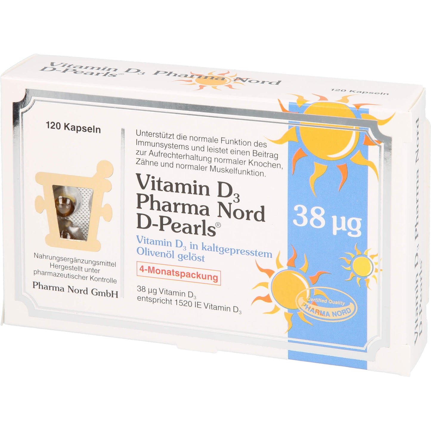 VITAMIN D3 PHARMA Nord D-Pearls 38 µg Kapseln 120 St