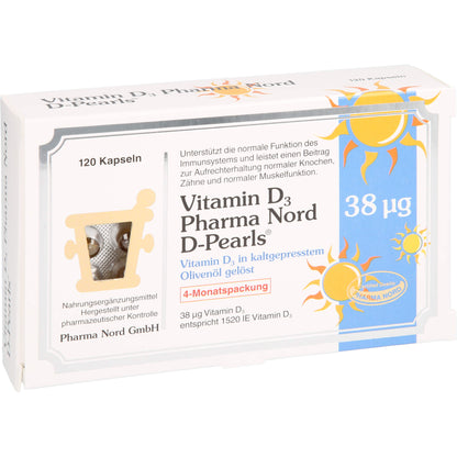 VITAMIN D3 PHARMA Nord D-Pearls 38 µg Kapseln 120 St