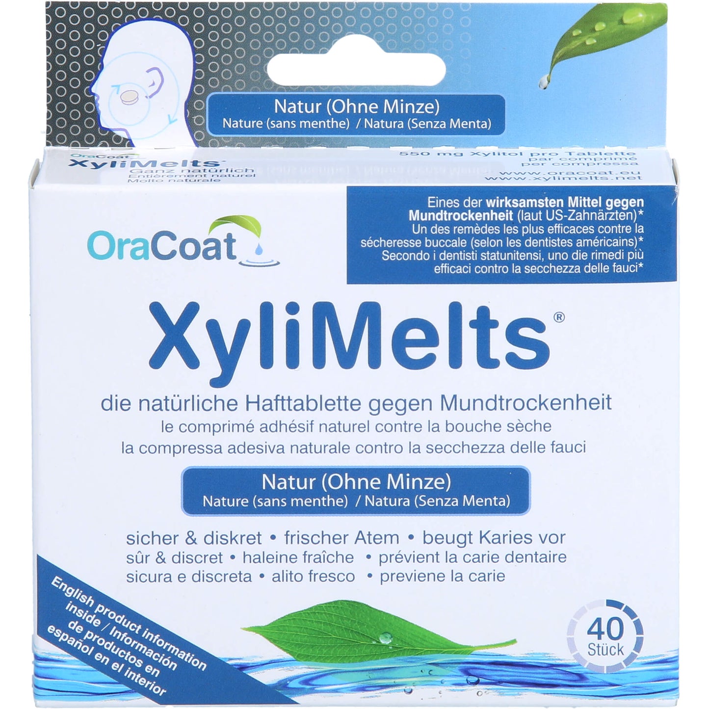 XYLIMELTS Hafttabletten ohne Minze OraCoat 40 St