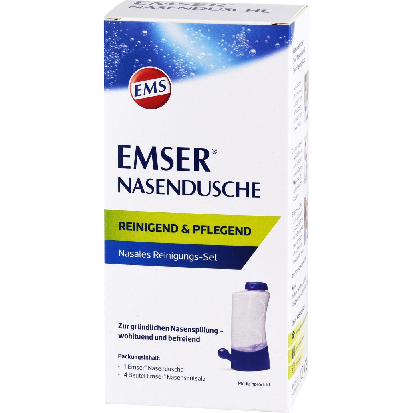 EMSER Nasendusche mit 4 Btl.Nasenspülsalz 1 St