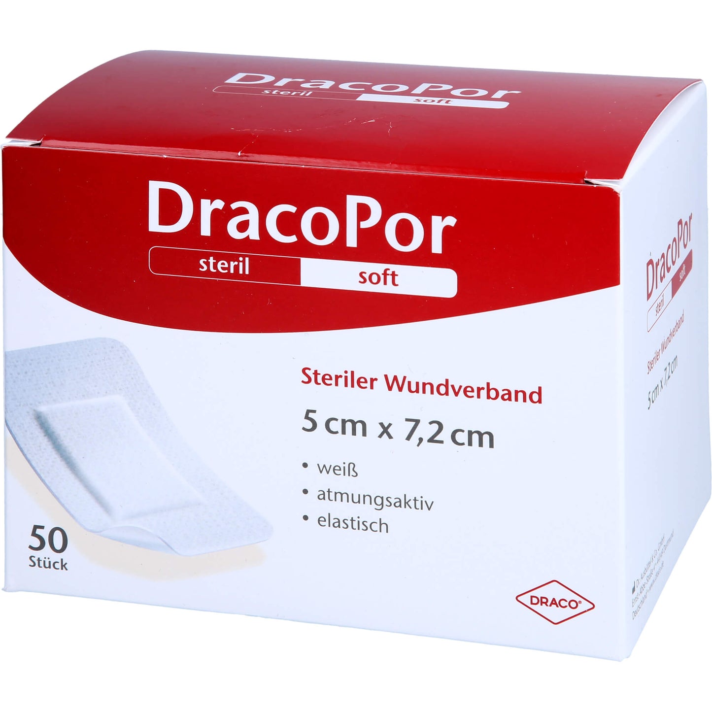 DRACOPOR Wundverband 5x7,2 cm steril 50 St