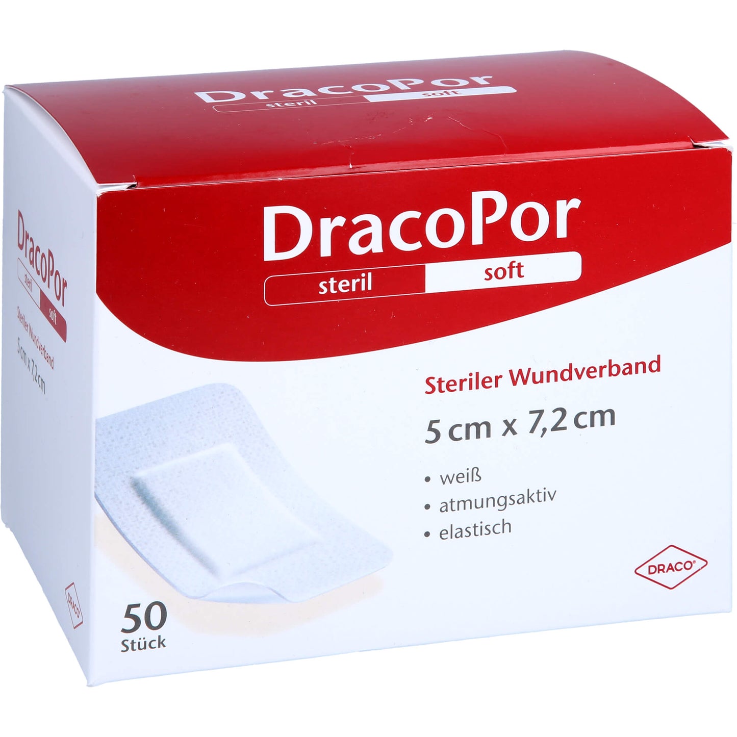 DRACOPOR Wundverband 5x7,2 cm steril 50 St