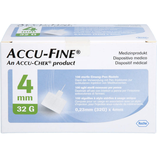 ACCU FINE sterile Nadeln f.Insulinpens 4 mm 32 G 100 St