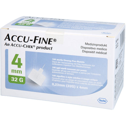 ACCU FINE sterile Nadeln f.Insulinpens 4 mm 32 G 100 St