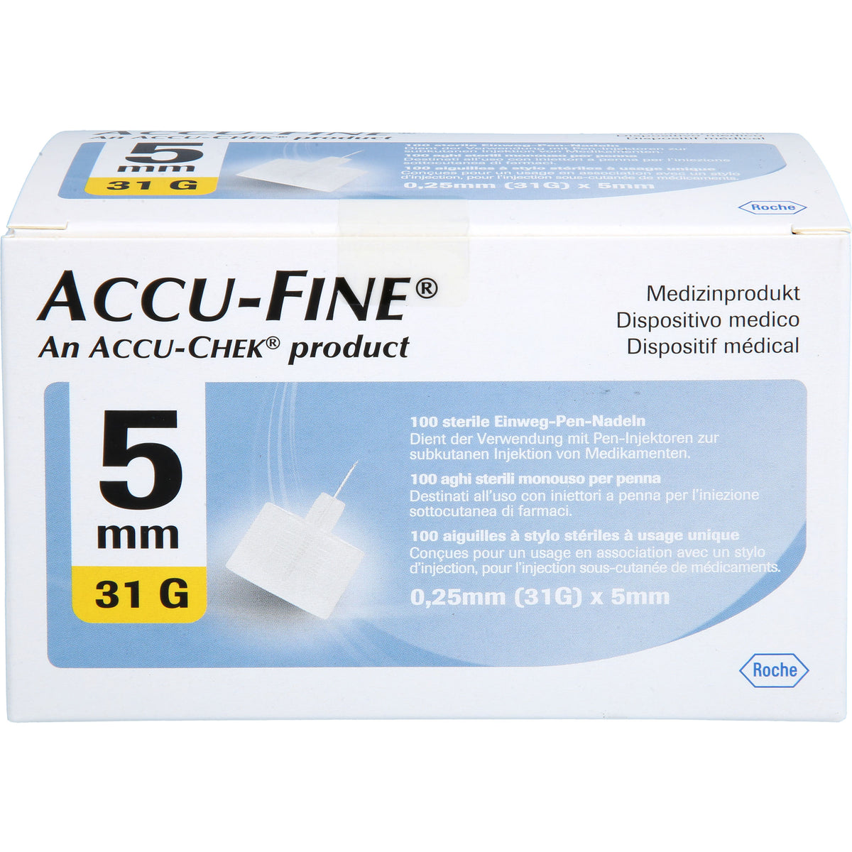 ACCU FINE sterile Nadeln f.Insulinpens 5 mm 31 G 100 St