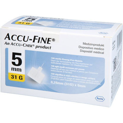 ACCU FINE sterile Nadeln f.Insulinpens 5 mm 31 G 100 St