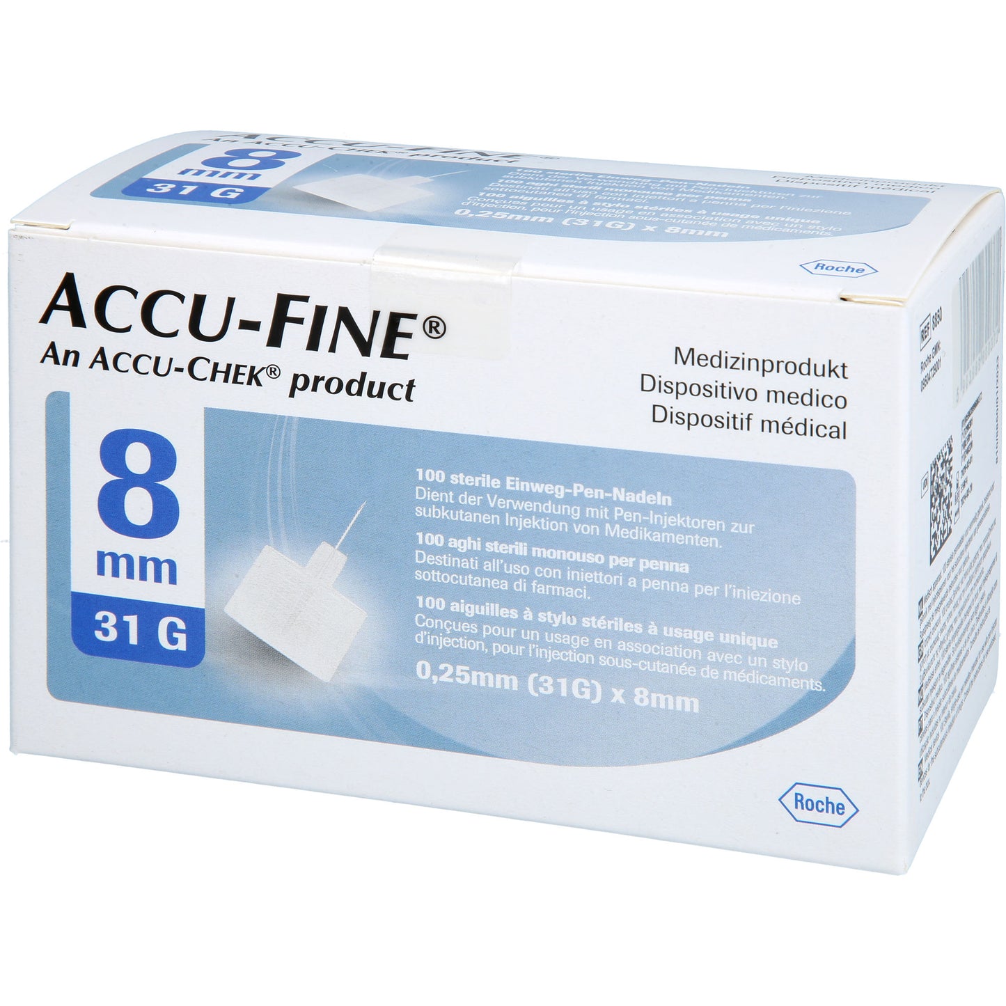 ACCU FINE sterile Nadeln f.Insulinpens 8 mm 31 G 100 St