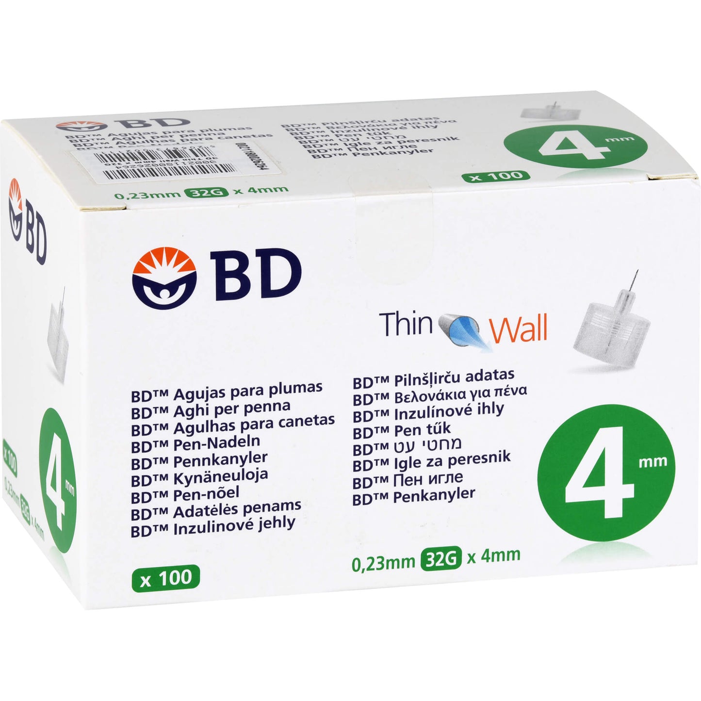 BD THIN Wall Pen-Nadeln 0,23 32 Gx4 mm 100 St