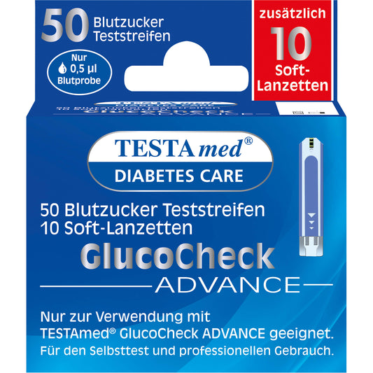 TESTAMED GlucoCheck Advance 50 Teststr.m.10 Lanz. 1 P