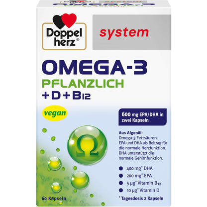 DOPPELHERZ Omega-3 pflanzlich system Kapseln 60 St