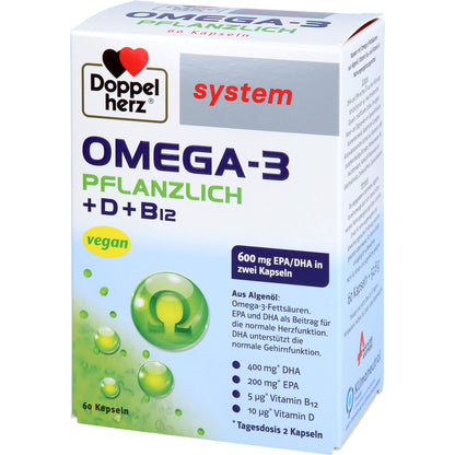 DOPPELHERZ Omega-3 pflanzlich system Kapseln 60 St