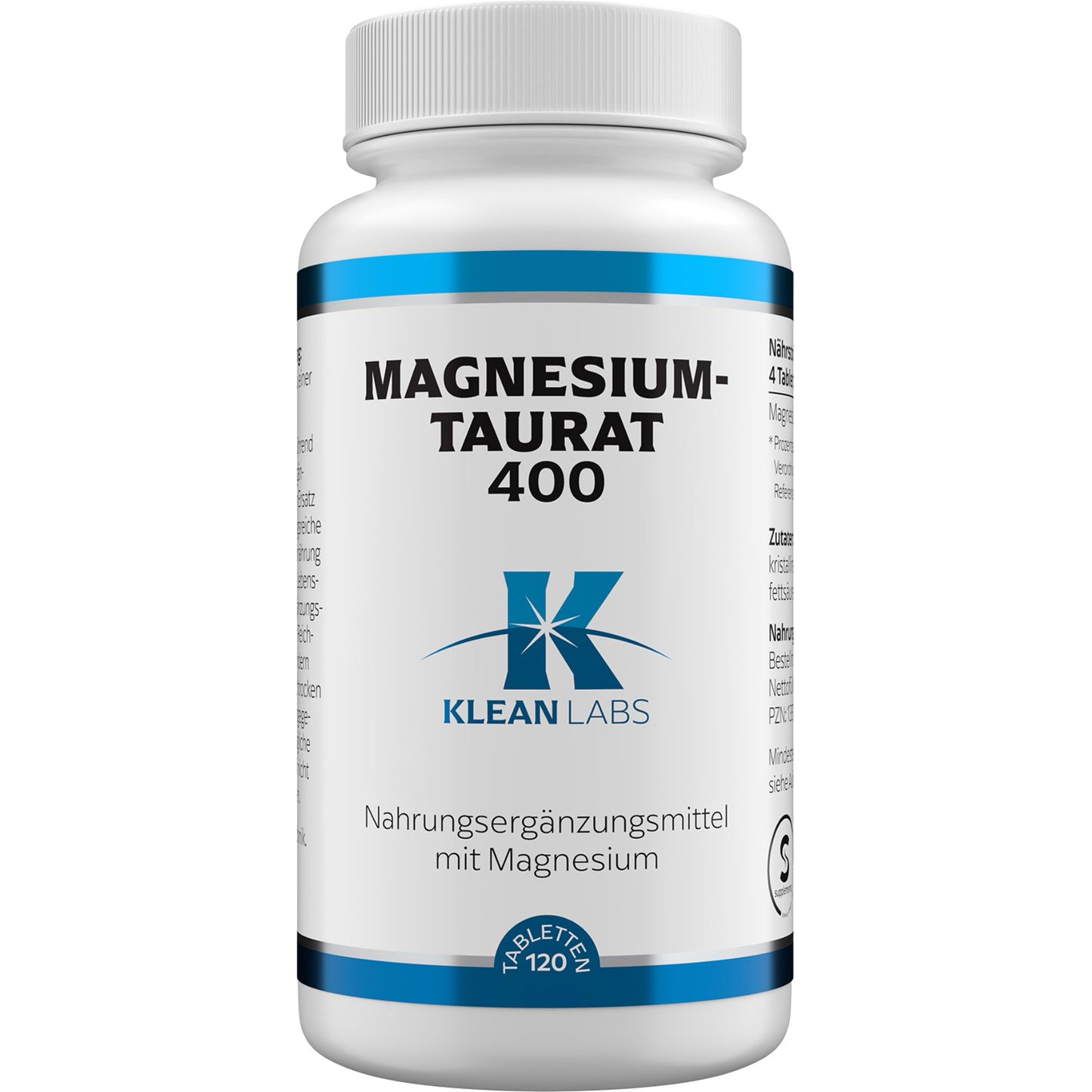 MAGNESIUMTAURAT 400 KLEAN LABS Tabletten 120 St