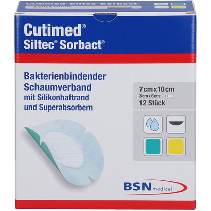 CUTIMED Siltec Sorbact B PU-Verb.7x10cm oval 12 St