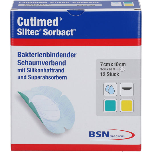 CUTIMED Siltec Sorbact B PU-Verb.7x10cm oval 12 St