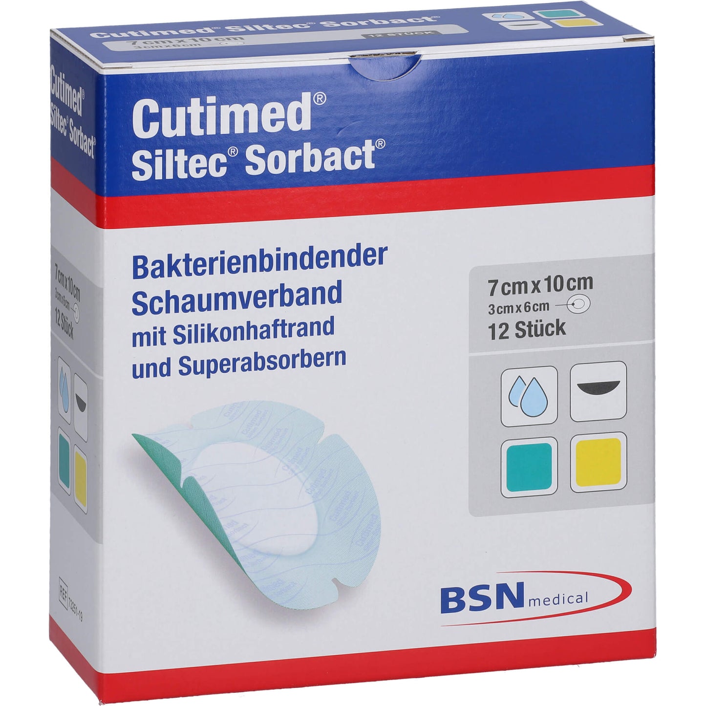 CUTIMED Siltec Sorbact B PU-Verb.7x10cm oval 12 St