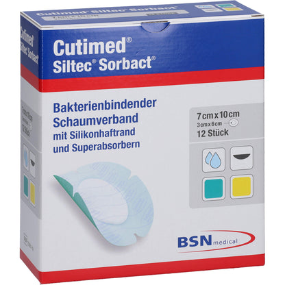 CUTIMED Siltec Sorbact B PU-Verb.7x10cm oval 12 St