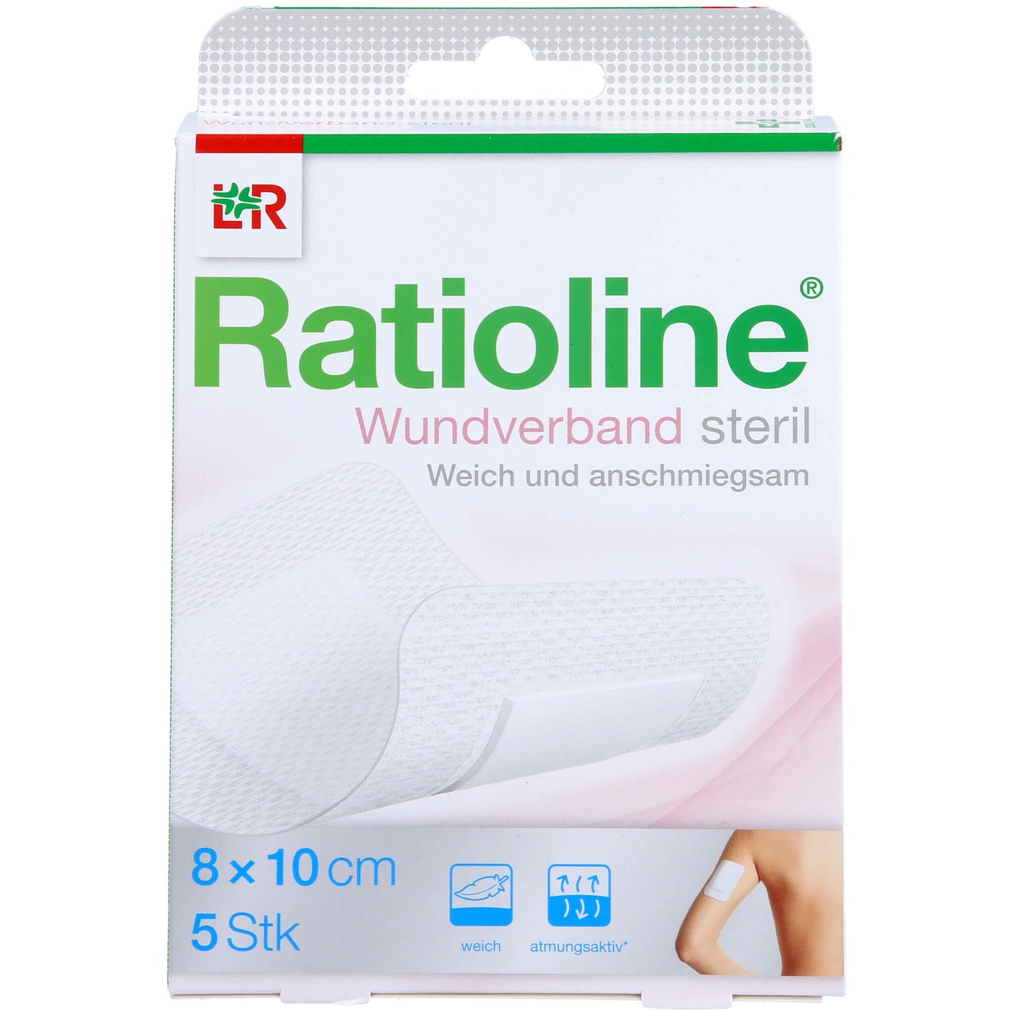 RATIOLINE Wundverband 10x8 cm steril 5 St