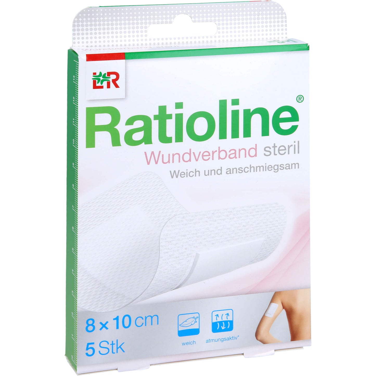 RATIOLINE Wundverband 10x8 cm steril 5 St