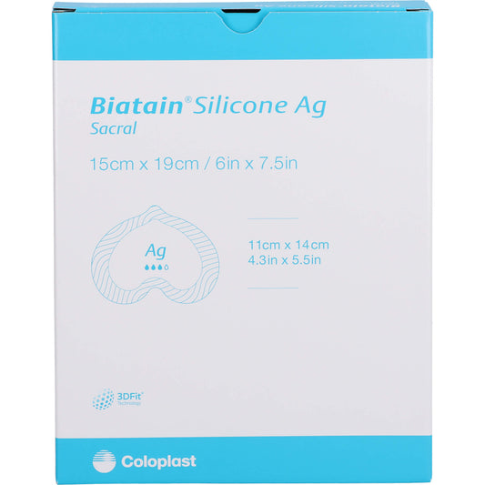 BIATAIN Silicone Ag Schaumverb.Sakr.klein 15x19 cm 5 St