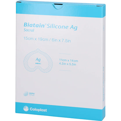 BIATAIN Silicone Ag Schaumverb.Sakr.klein 15x19 cm 5 St