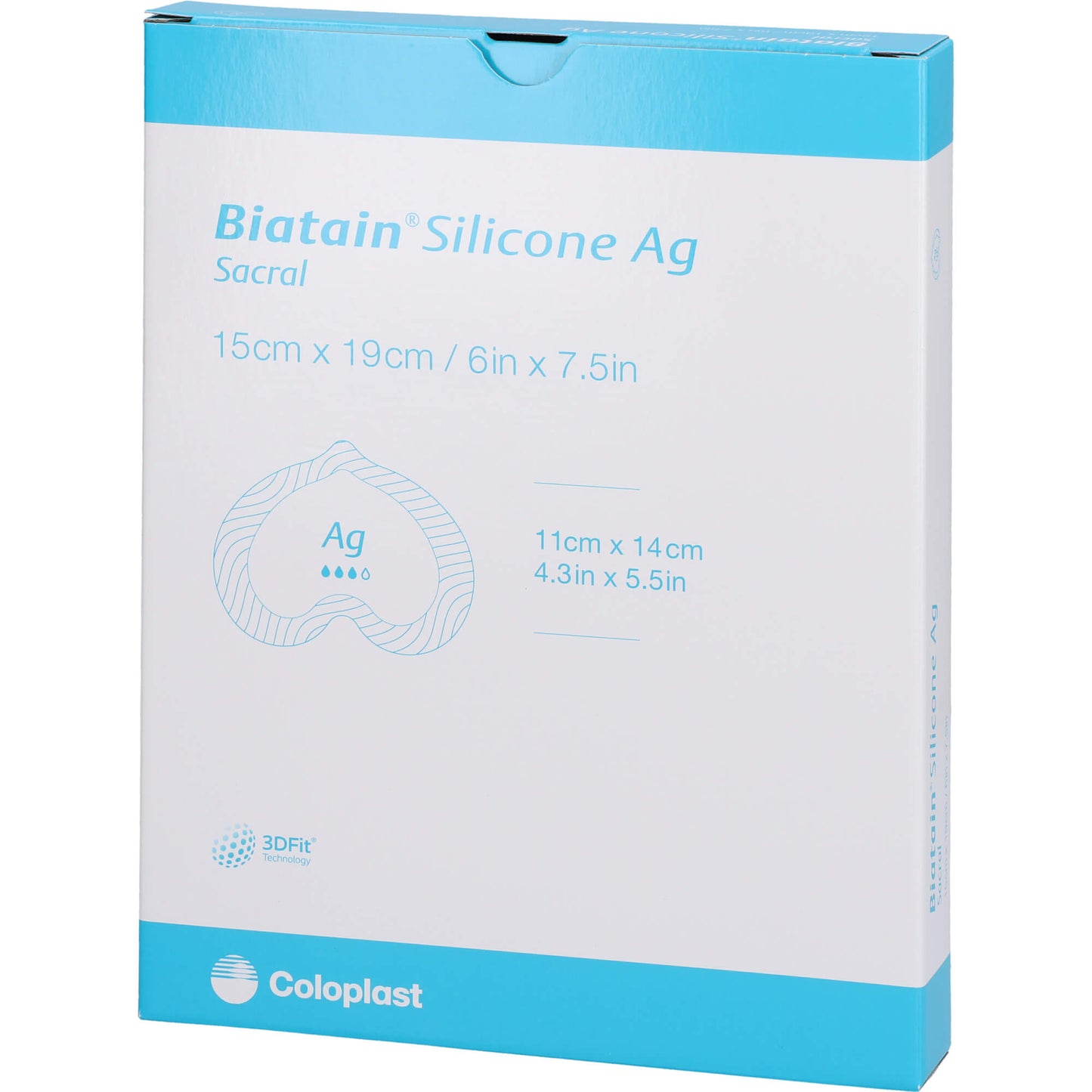 BIATAIN Silicone Ag Schaumverb.Sakr.klein 15x19 cm 5 St