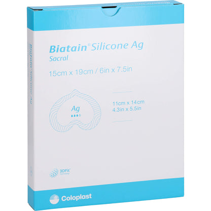 BIATAIN Silicone Ag Schaumverb.Sakr.klein 15x19 cm 5 St