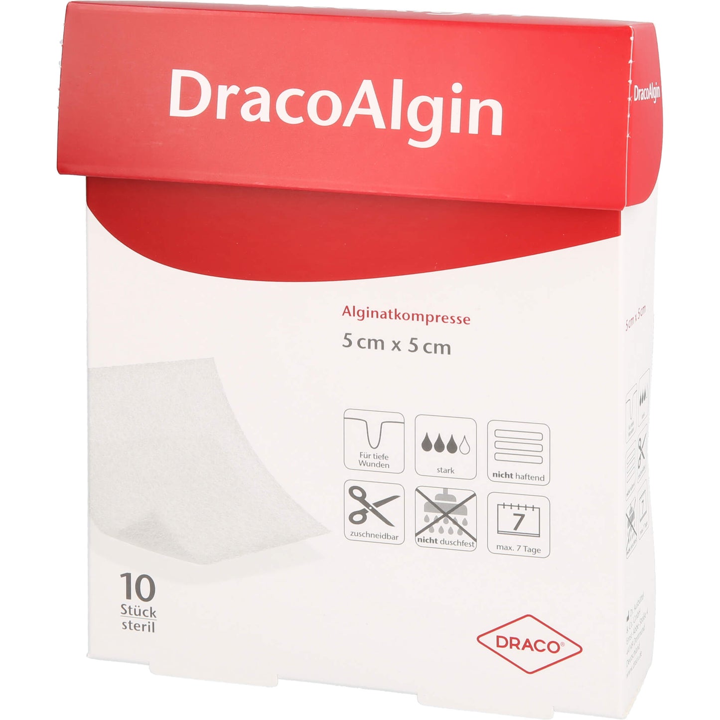 DRACOALGIN 5x5 cm Alginatkompresse 10 St
