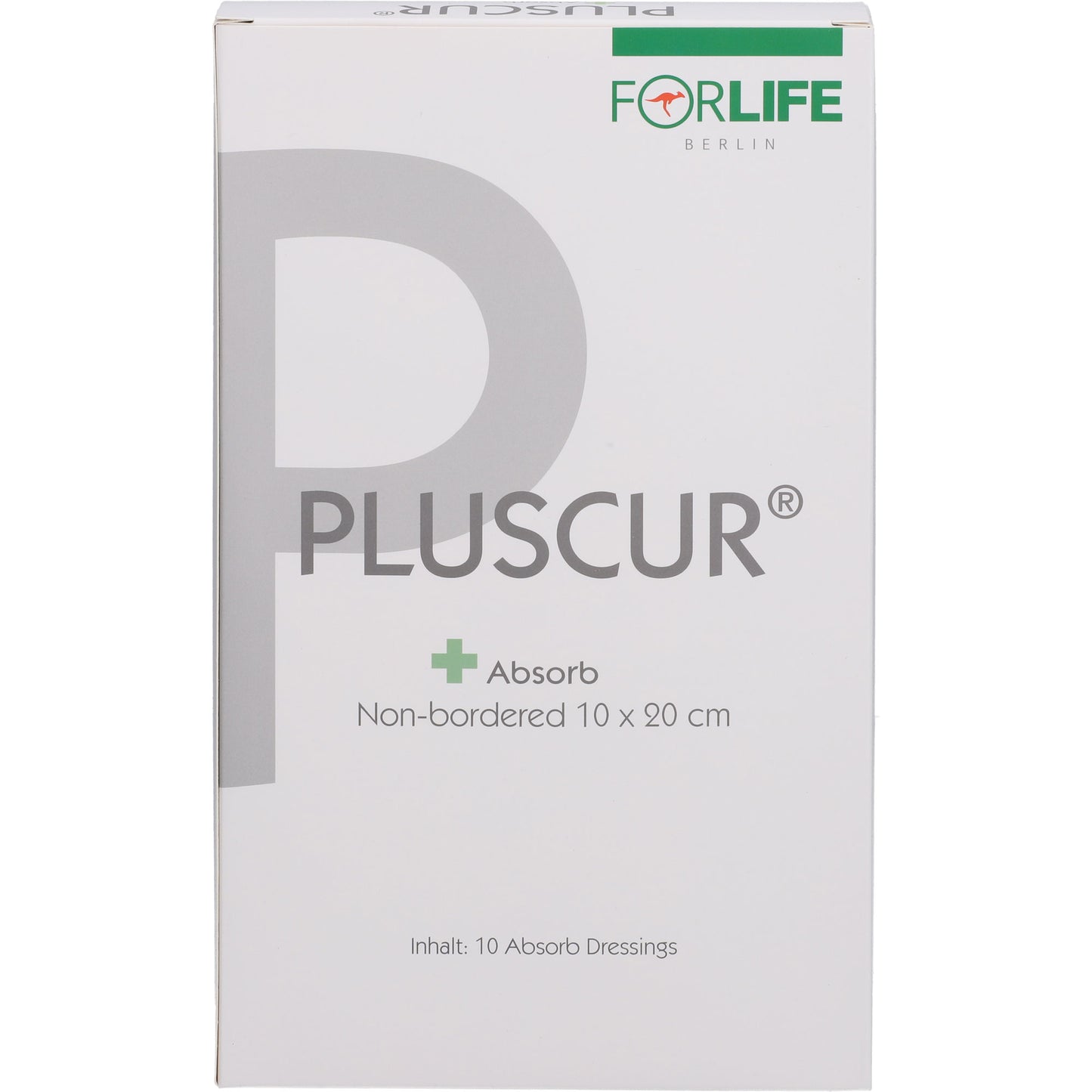 PLUSCUR Absorb non-bordered 10x20 cm Wundauflage 10 St