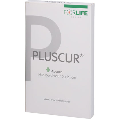 PLUSCUR Absorb non-bordered 10x20 cm Wundauflage 10 St