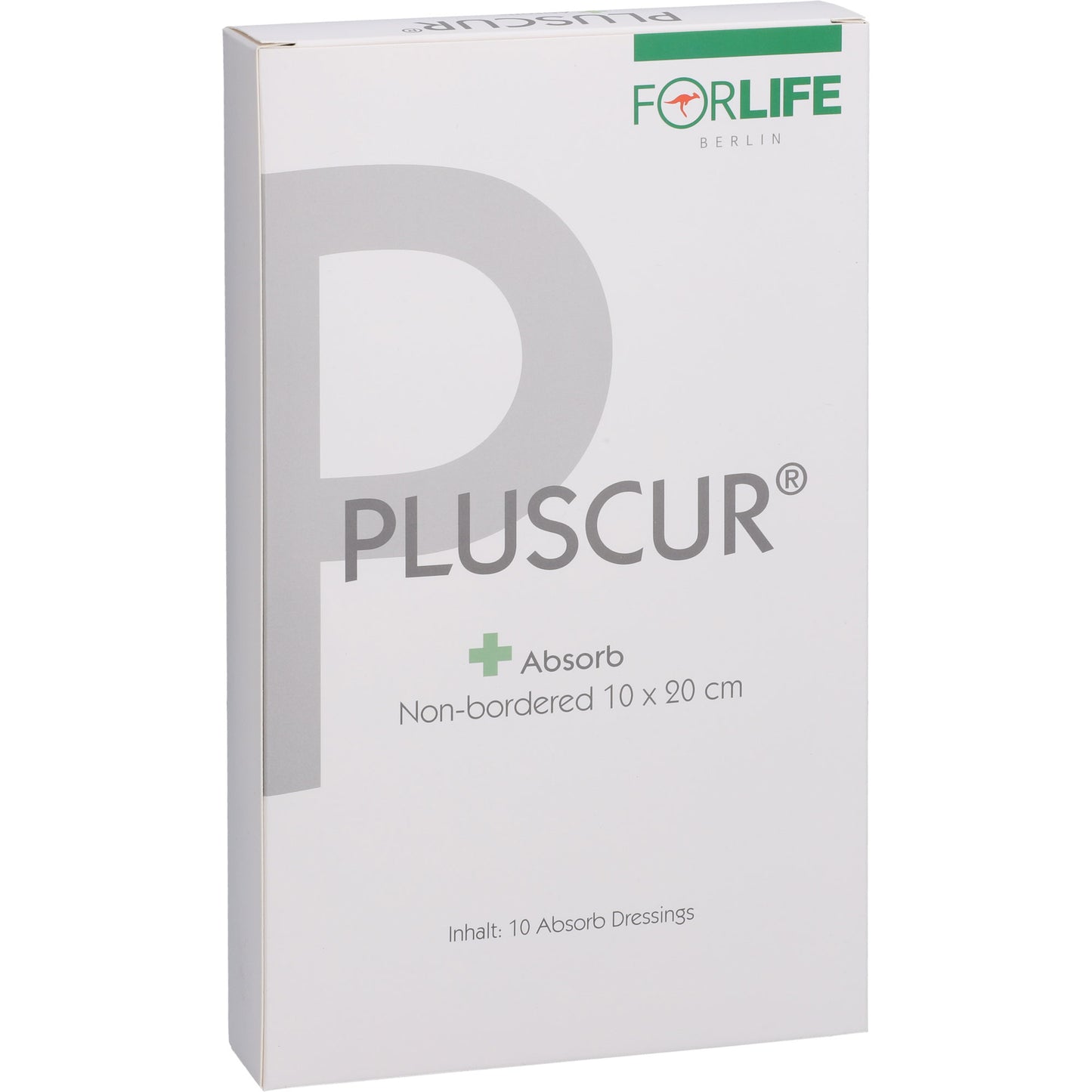 PLUSCUR Absorb non-bordered 10x20 cm Wundauflage 10 St