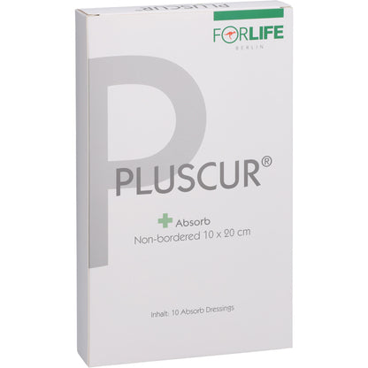 PLUSCUR Absorb non-bordered 10x20 cm Wundauflage 10 St