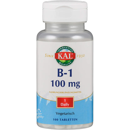 VITAMIN B1 THIAMIN 100 mg KAL Tabletten 100 St