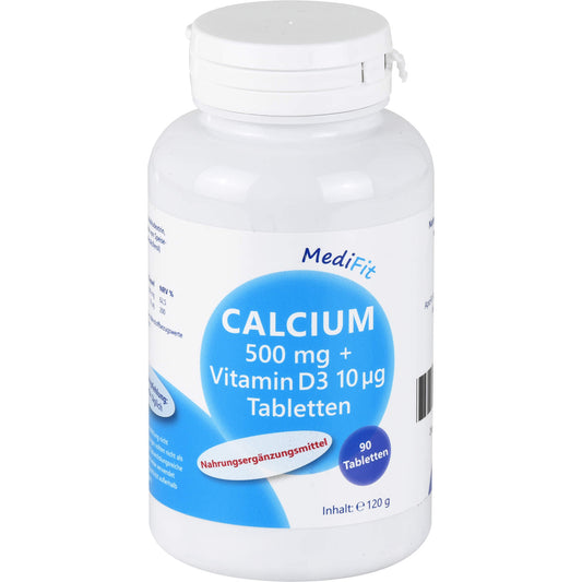 CALCIUM 500 mg+Vitamin D3 10 µg Tabletten MediFit 90 St