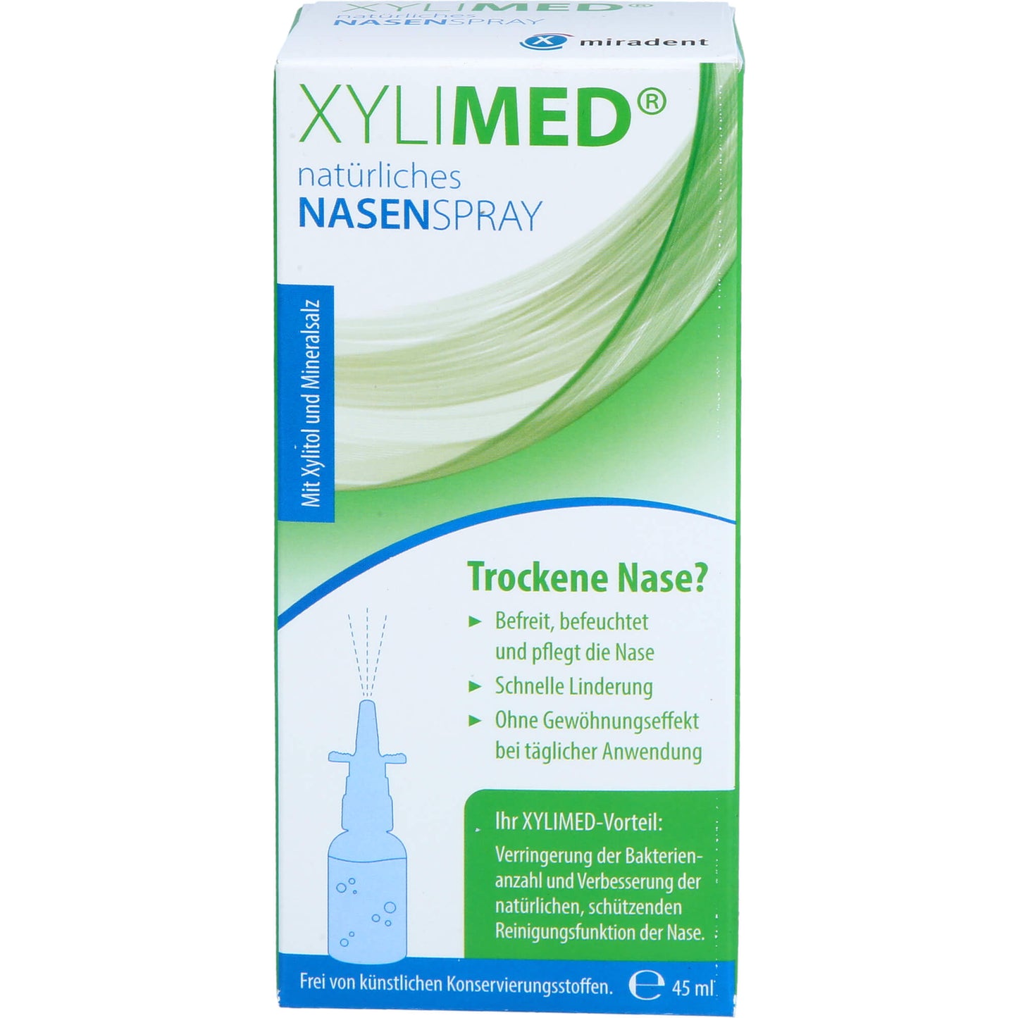 MIRADENT Xylimed natürliches Nasenspray 45 ml