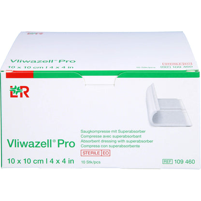 VLIWAZELL Pro superabsorb.Kompr.steril 10x10 cm 10 St