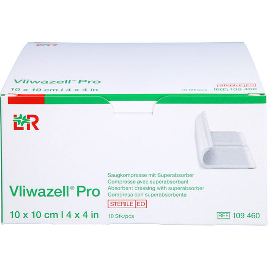 VLIWAZELL Pro superabsorb.Kompr.steril 10x10 cm 10 St