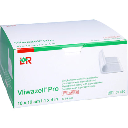 VLIWAZELL Pro superabsorb.Kompr.steril 10x10 cm 10 St