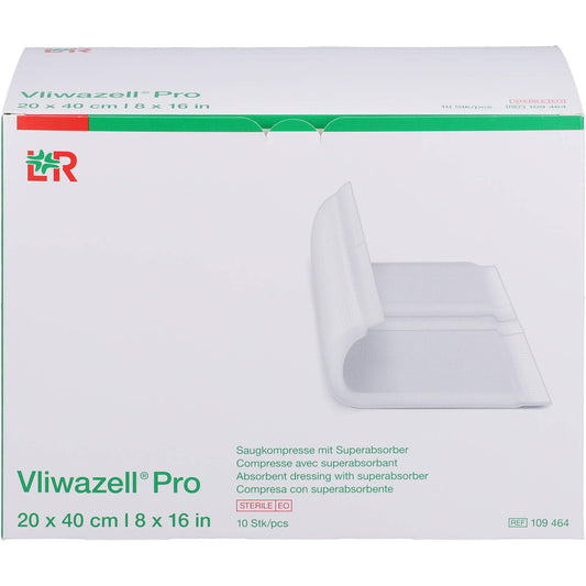 VLIWAZELL Pro superabsorb.Kompr.steril 20x40 cm 10 St