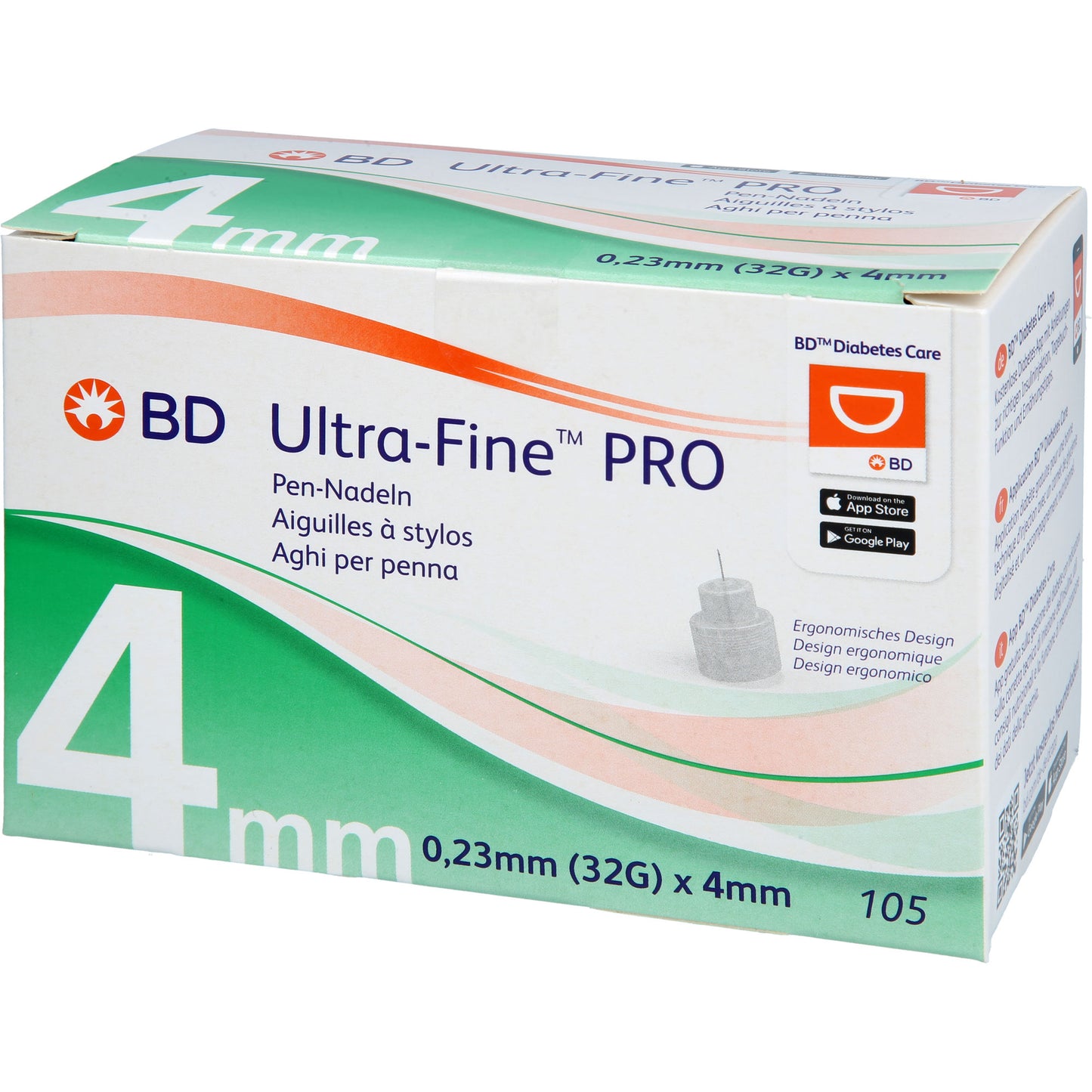 BD ULTRA-FINE PRO Pen-Nadeln 4 mm 32 G 0,23 mm 105 St