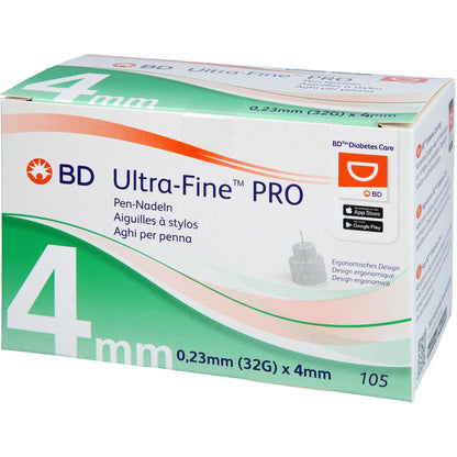 BD ULTRA-FINE PRO Pen-Nadeln 4 mm 32 G 0,23 mm 105 St