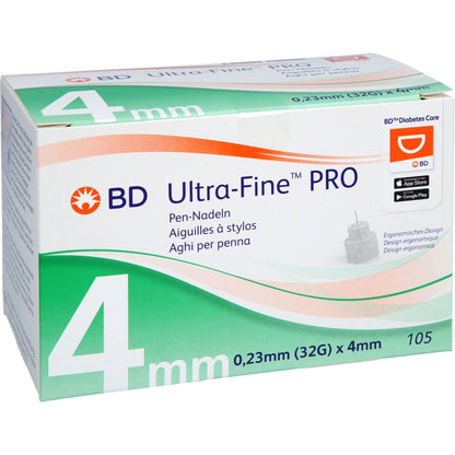 BD ULTRA-FINE PRO Pen-Nadeln 4 mm 32 G 0,23 mm 105 St