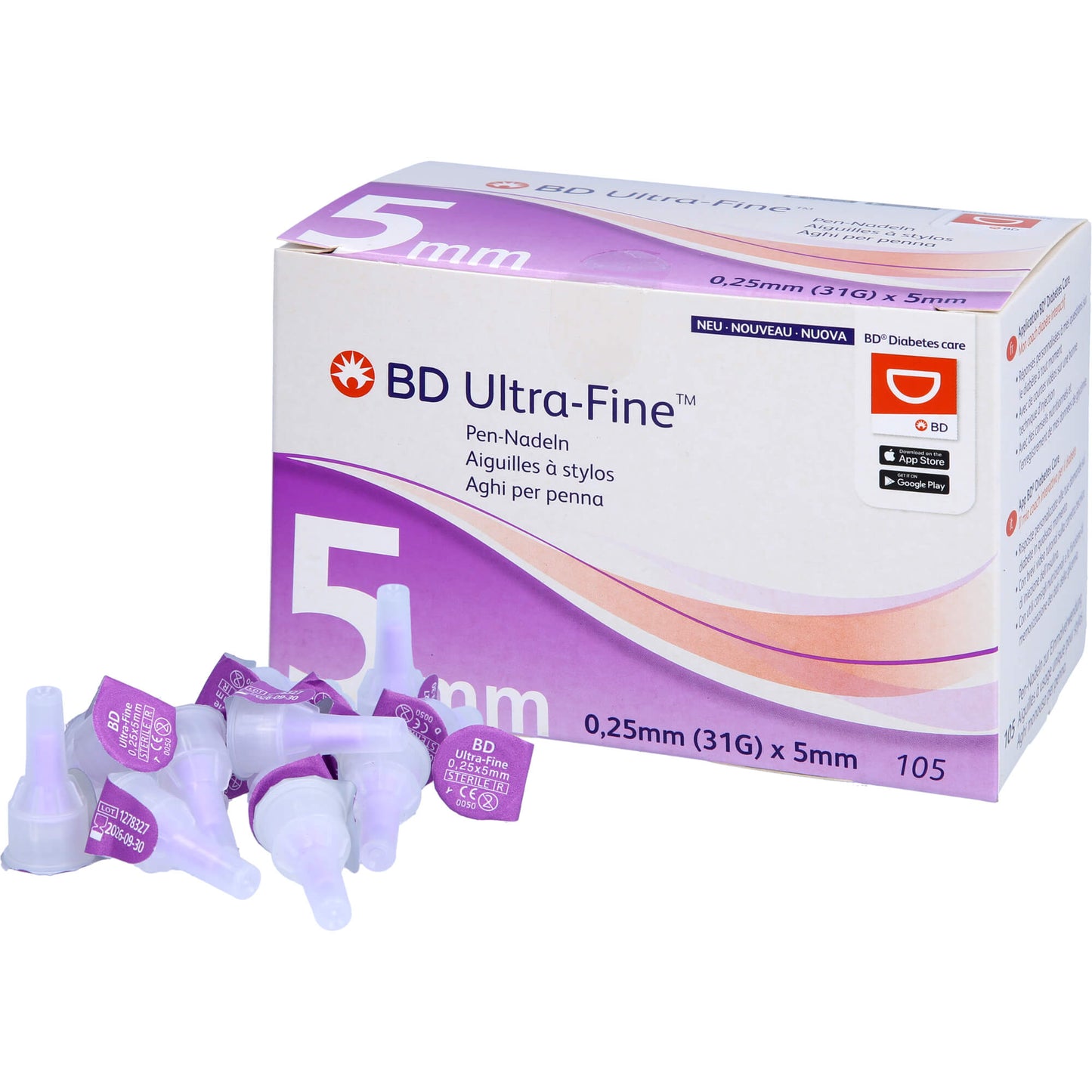 BD ULTRA-FINE Pen-Nadeln 5 mm 31 G 0,25 mm 105 St