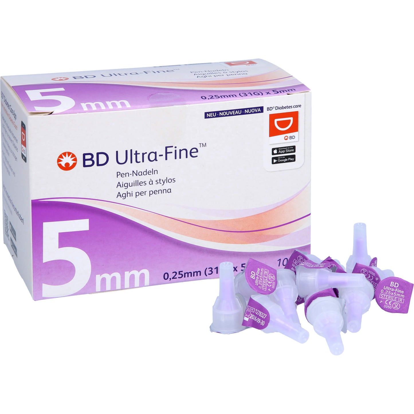 BD ULTRA-FINE Pen-Nadeln 5 mm 31 G 0,25 mm 105 St