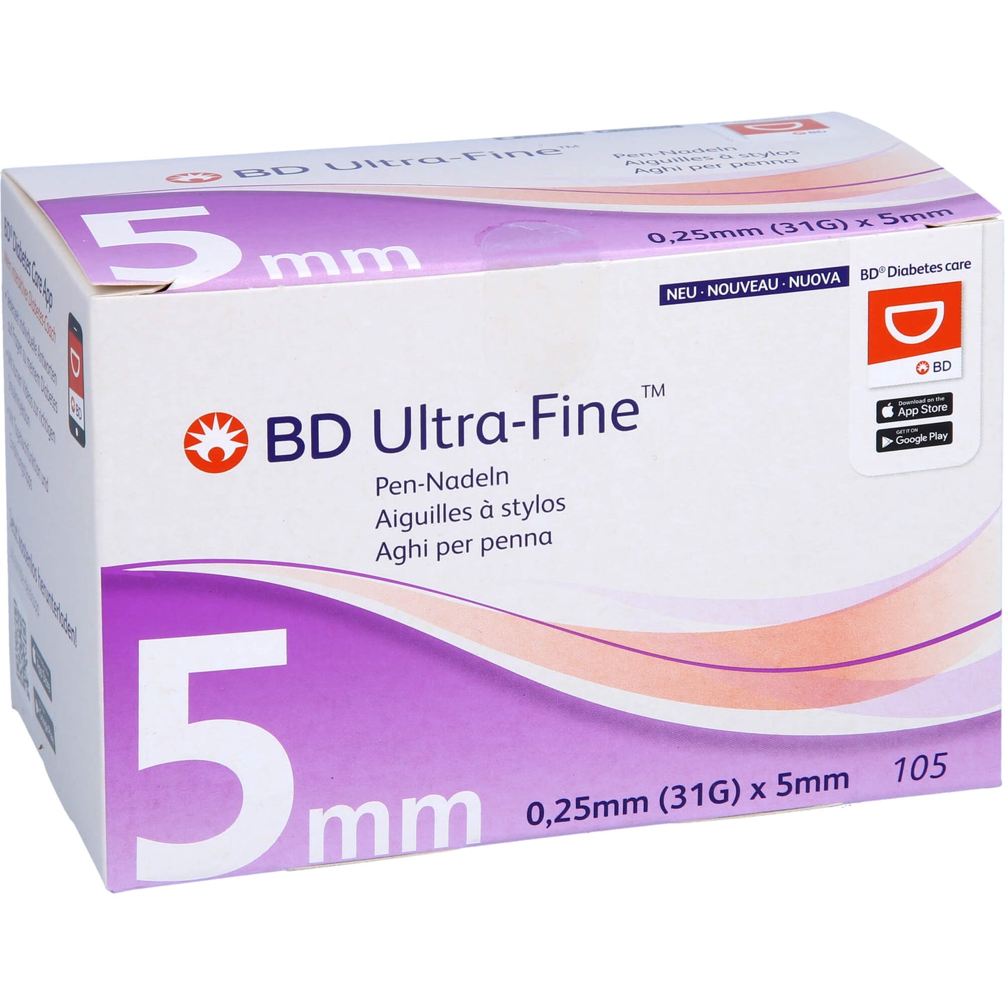 BD ULTRA-FINE Pen-Nadeln 5 mm 31 G 0,25 mm 105 St